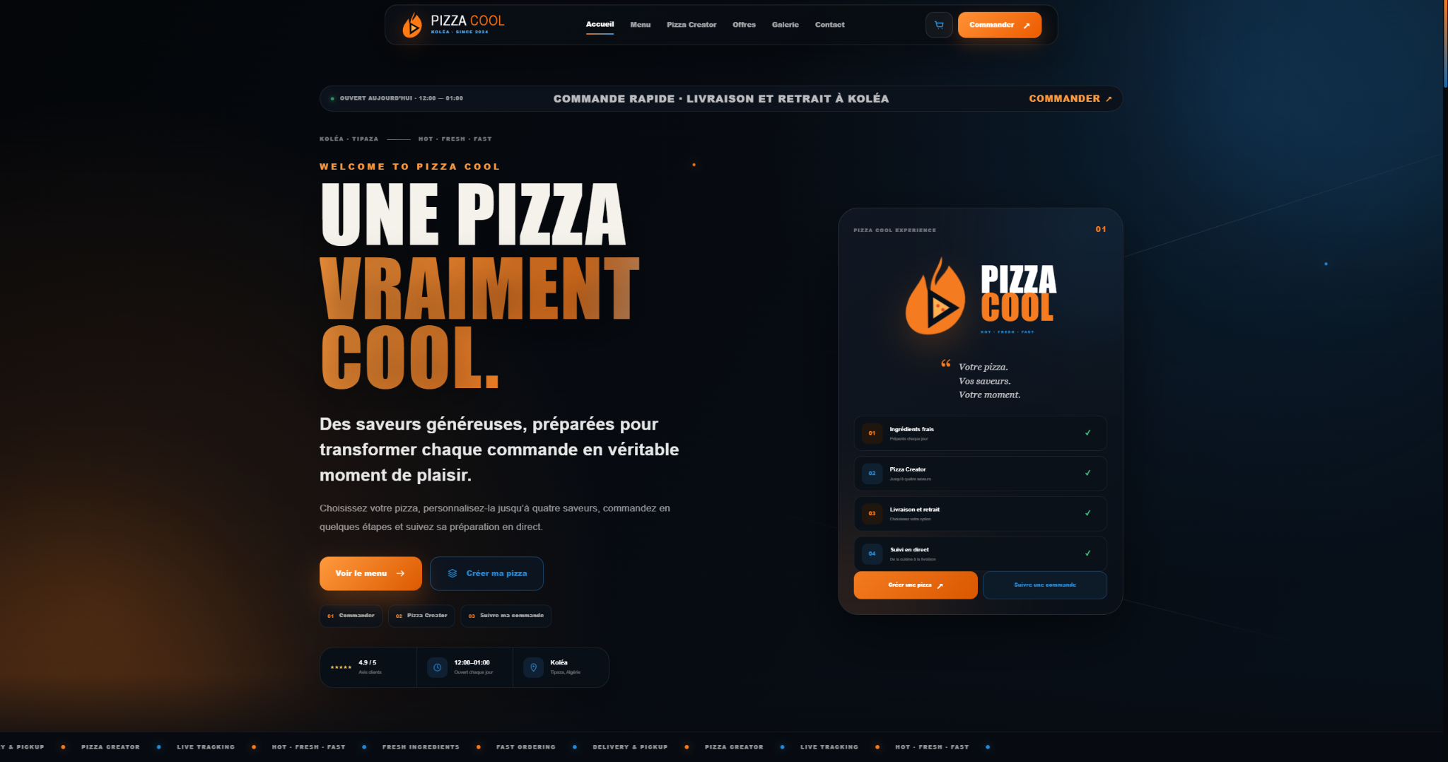 PIZZA COOL interface